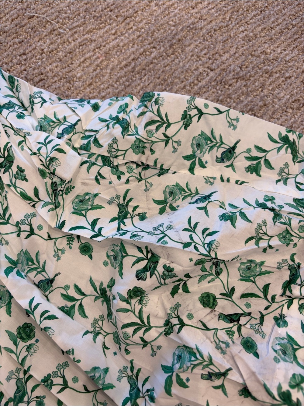 HILL HOUSE HOME X LA COQUETA Women's Green Bird Floral Matilda Dress Size S - Picture 6 of 14